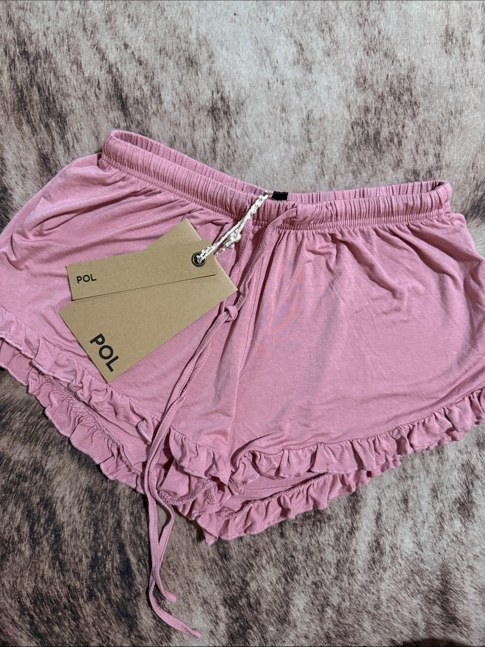 POL Pink Ruffle Lounge Shorts